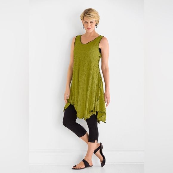 Noblu Pucker Playa Tunic in Artichoke Art to wear artsy‎ laggenlook asymmetrical - Picture 1 of 14